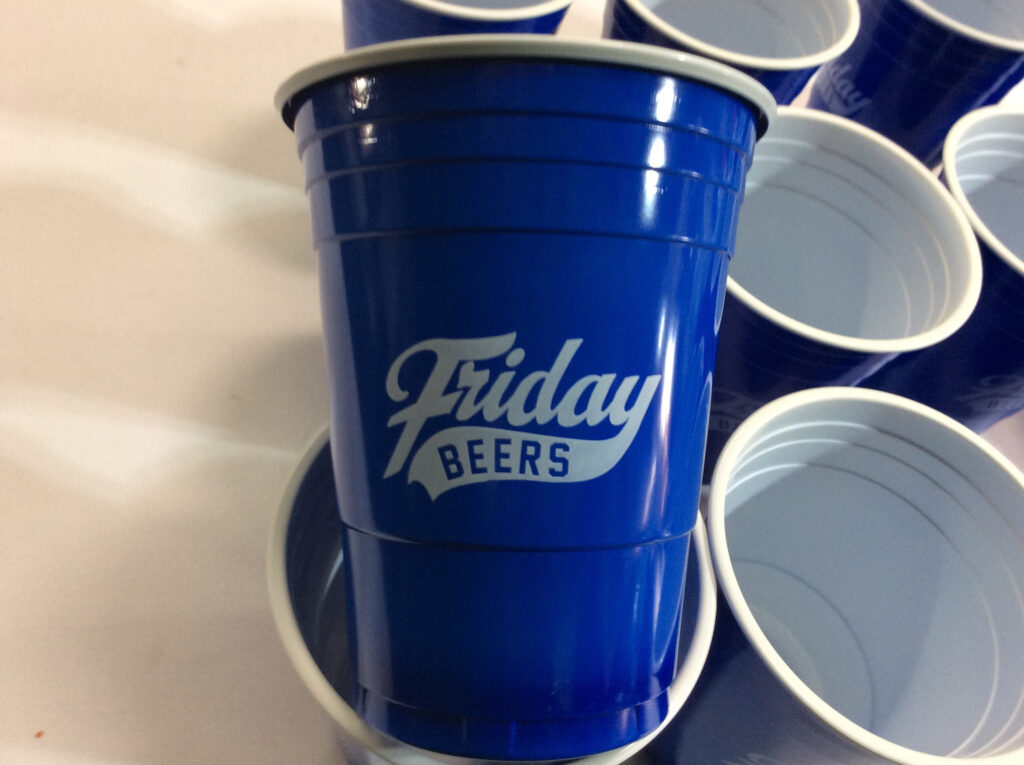 Customized beer pong cups with logo