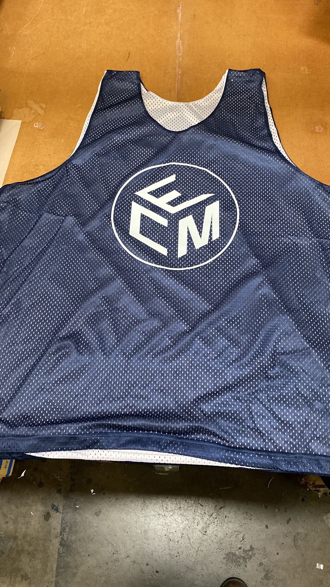 Custom printed company basketball jerseys with number and logo