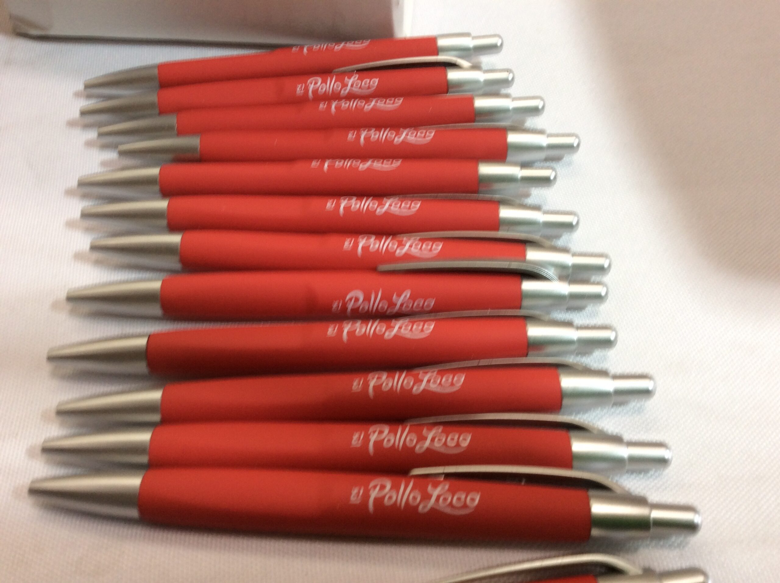 red silver pen personalized with your logo