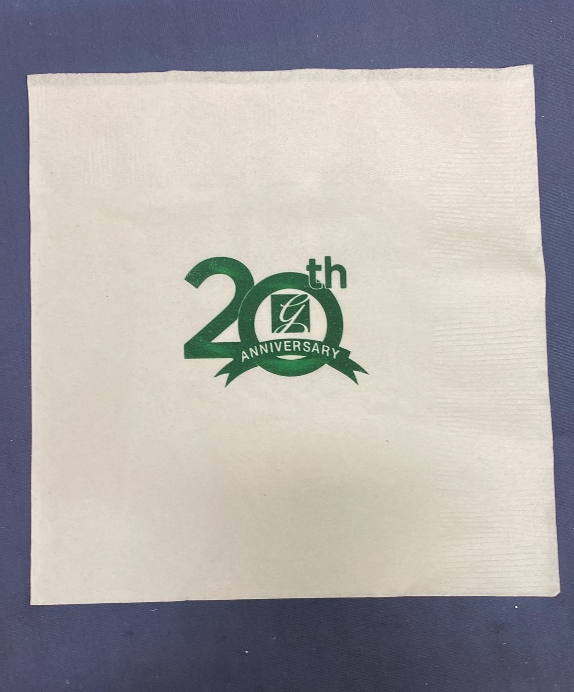 Custom 7.5″ colored dinner napkins printed with company logo