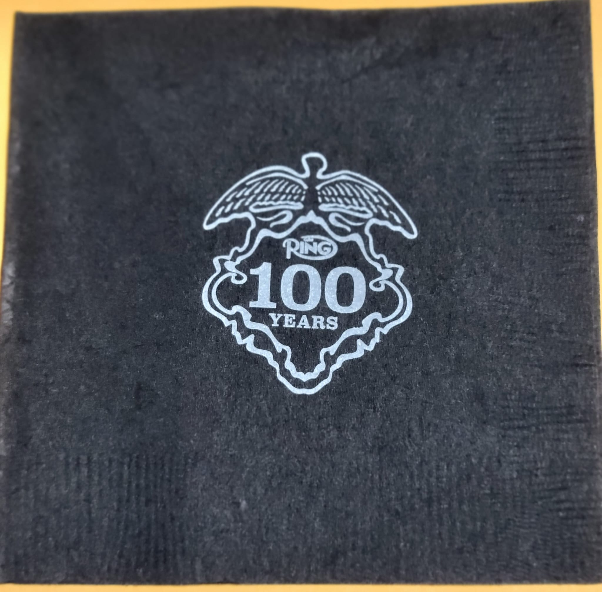 Custom 7.5″ colored dinner napkins printed with company logo printed