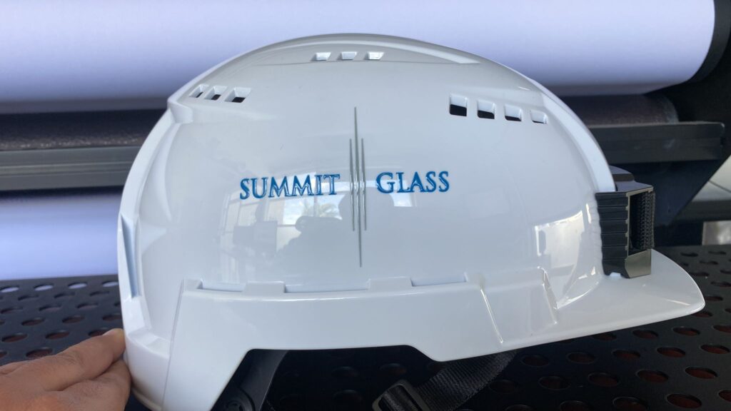 Custom product helmet UV printed full color logo