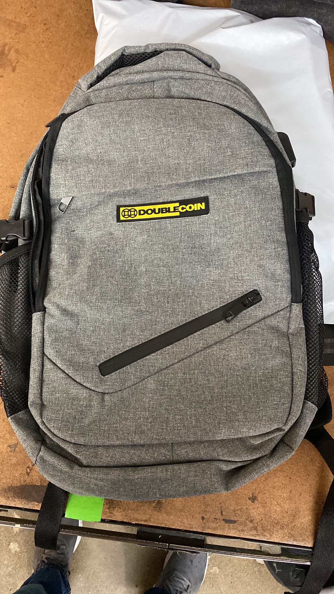 17″ Laptop Backpack in Melange Dark Gray with logo