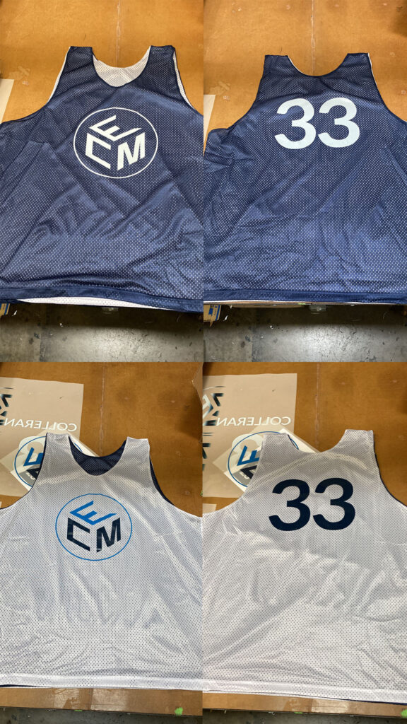 Jerseys blue/ white double side logo double side names personalized