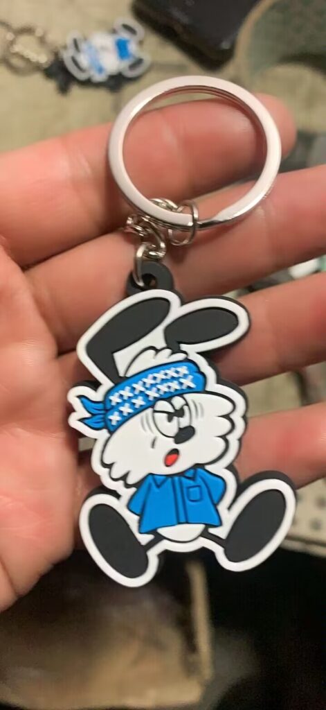 3” Custom soft PVC rubber keychain with full color logo