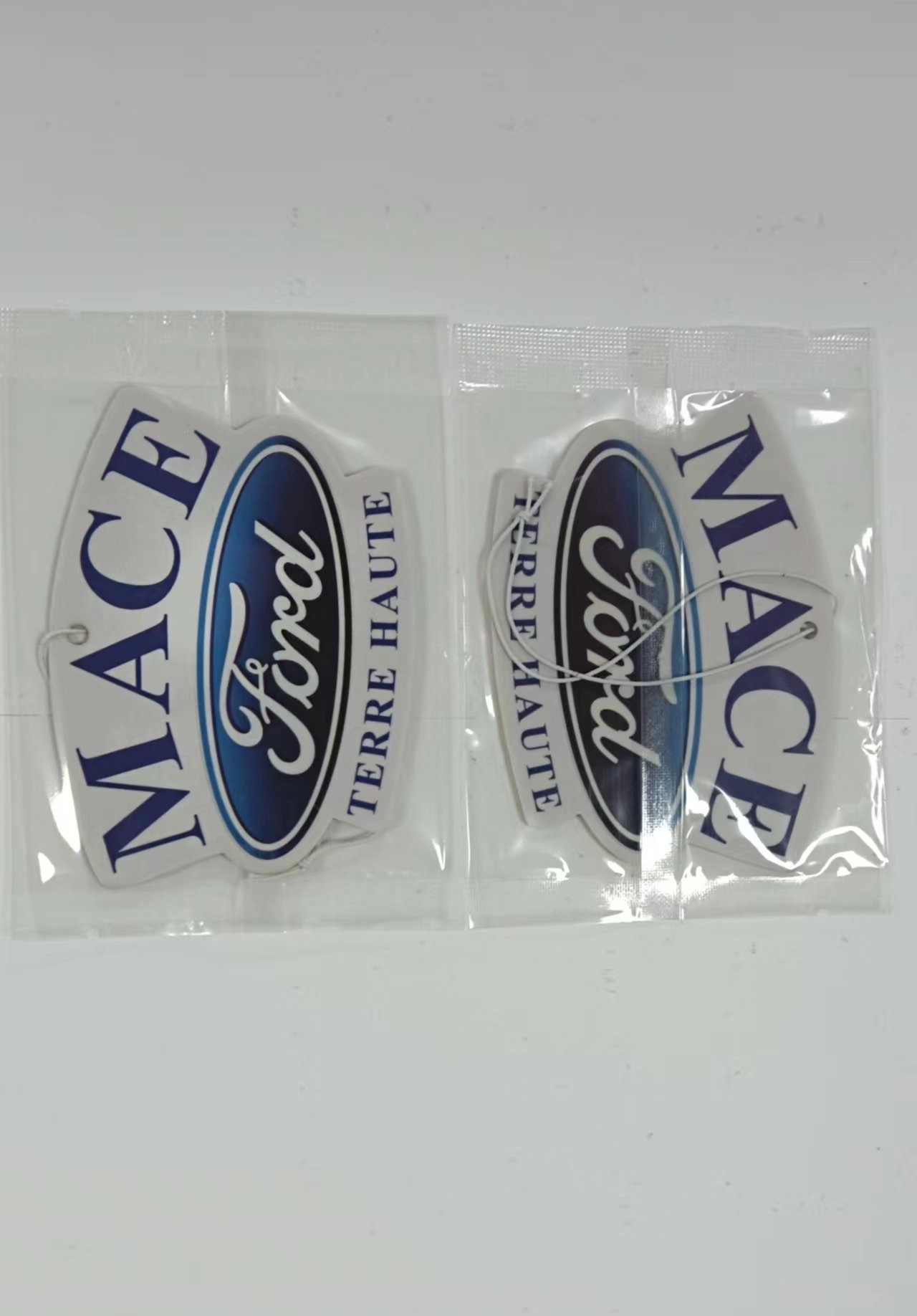 Custom printed air freshener with custom logo and scents 4″ max size