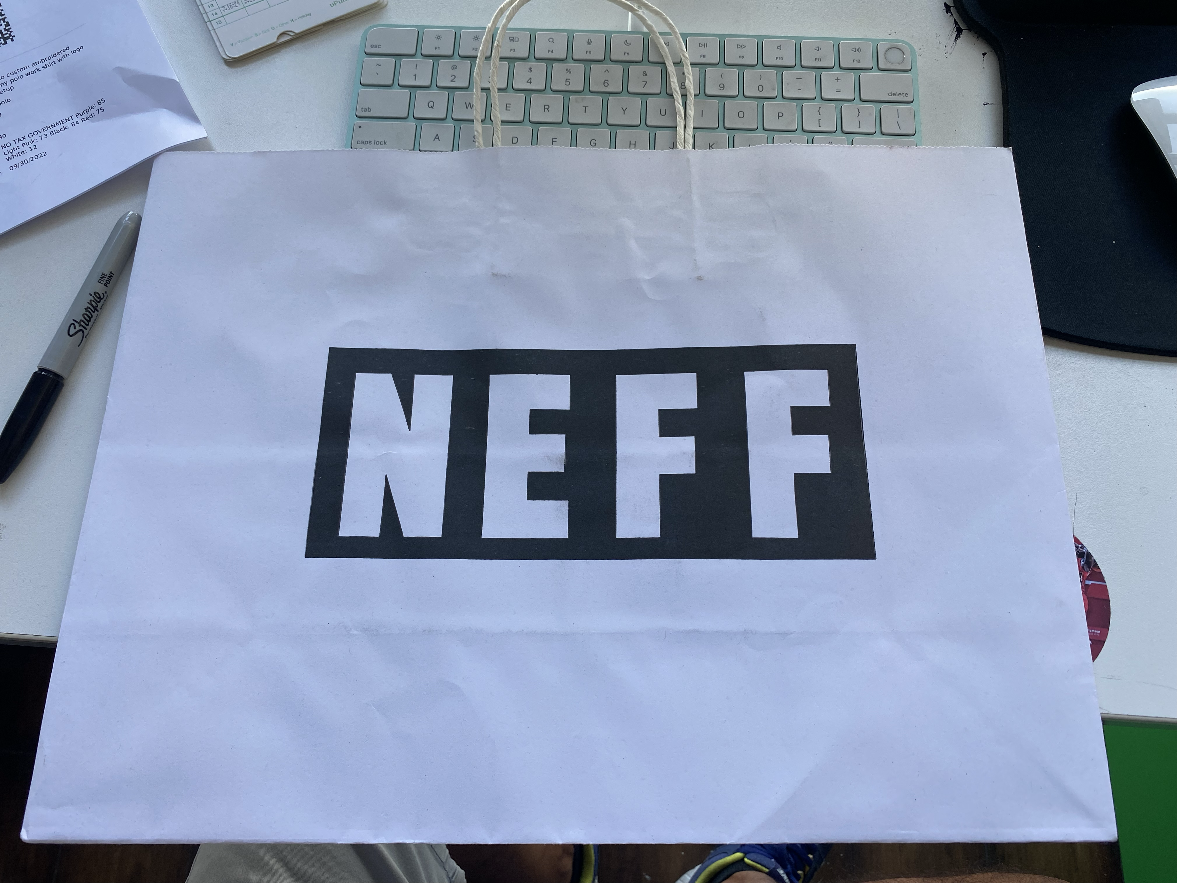 White Kraft Shopping Bags customized with Logo