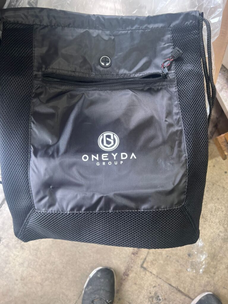Drawstring Backpack W/Zipper 8155 Customized With Your Logo Printed